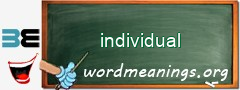 WordMeaning blackboard for individual